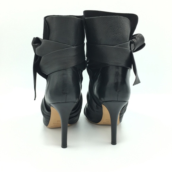 ISABEL MARANT Angie Calfskin Velvet Leather Bootie - Picture 4 of 8